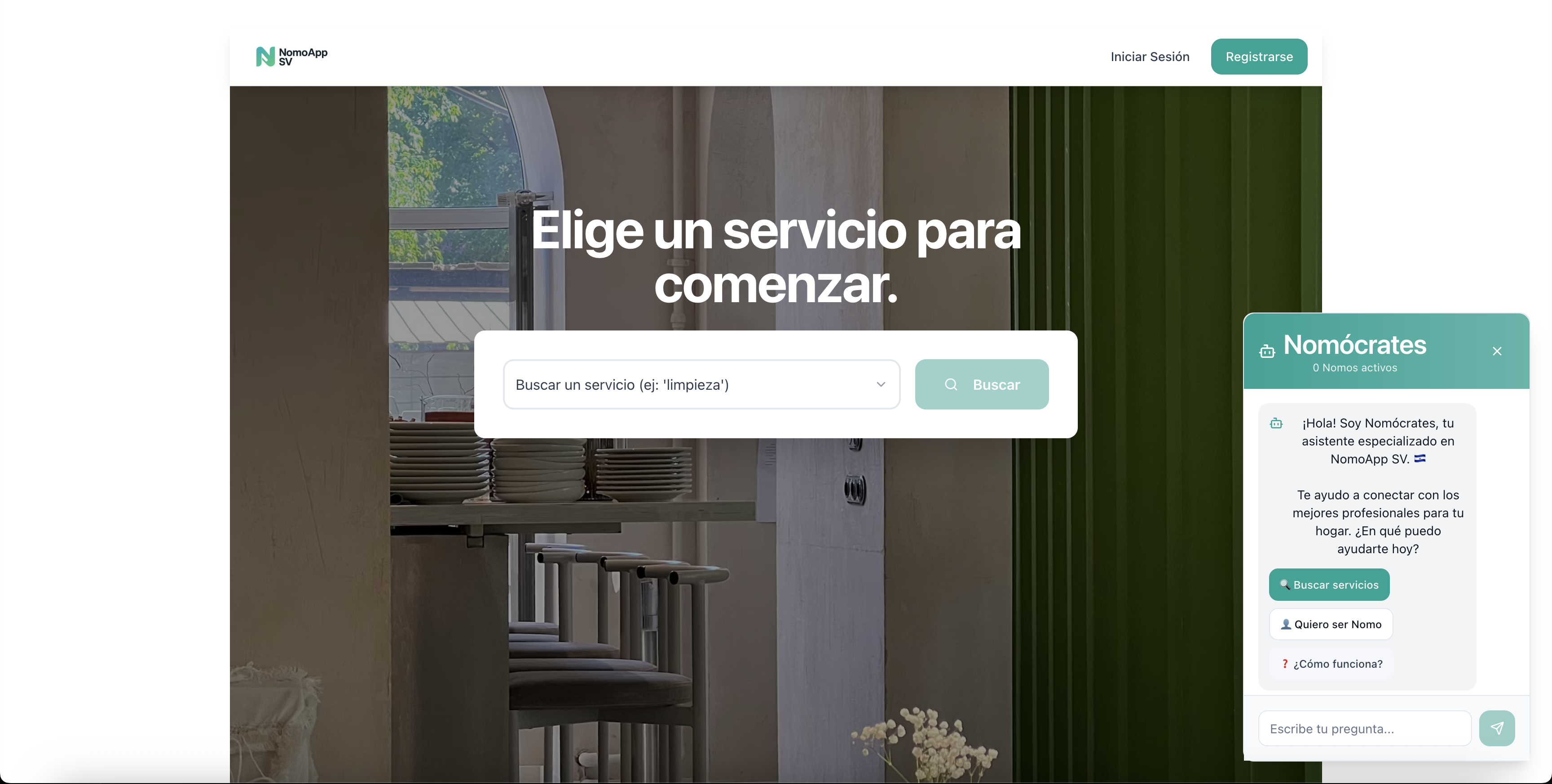 Captura de NomoApp - Servicios